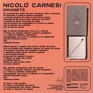 Nicolò Carnesi - Dinamite (Radio Date: 16-06-2023)